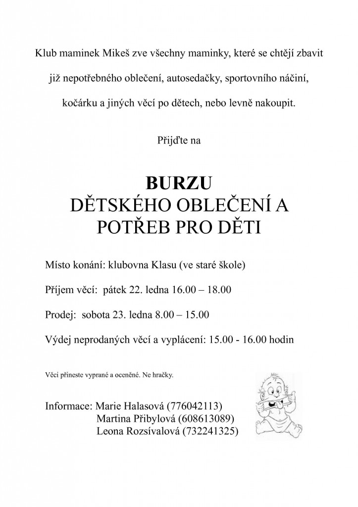 Burza dětského oblečení potřeb pro děti